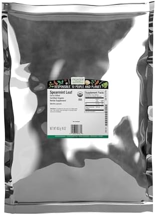 Frontier Co-op Organic Spearmint Leaf, 16 Oz, Bulk Bag - For Tea, DIY Body Care, Cooking, and Craft Cocktails