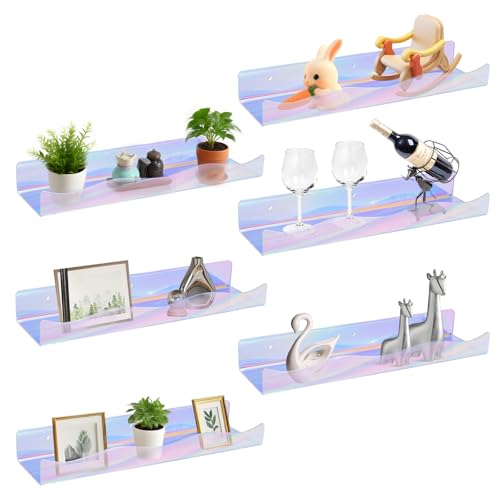 Wall Mount Acrylic Shelf 15 Inch Floating Shelf for Wall