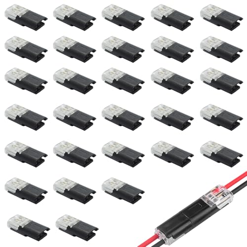 keyxer 30 Pièces Connecteur Electrique Etanche Rapide,Connecteurs de Câble de Voiture étanches à 2 Broches,pour câble 18-22 AWG,Connecteur Etanche Electrique Rapide pour Voiture
