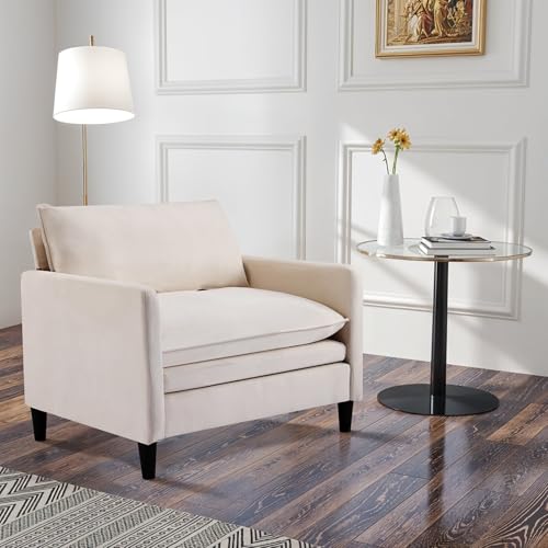 Sepnine Piccolo divano 1 posto, 87 cm, divano piccolo 1 posto, divano piccolo con seduta extra profonda 53 cm, mini divano lounge soggiorno, divani e divani, comodo mini divano, beige