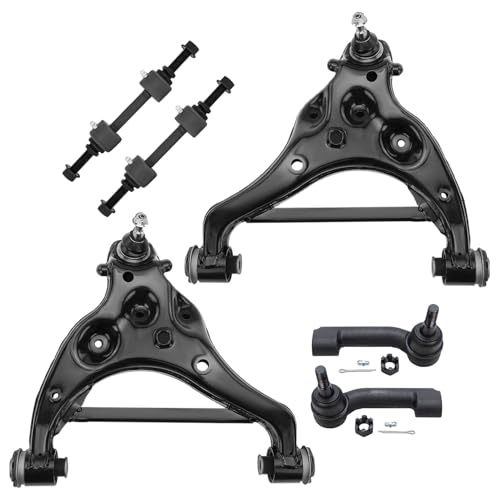 Image of Detroit Axle - Front End Control Arms Kit for 2018 2019 2020 2021 Ford Expedition Lincoln Navigator, 2 Lower Control Arms with Ball Joint 2 Sway Bars 2 Stabilizer Outer Tie Rods Replacement