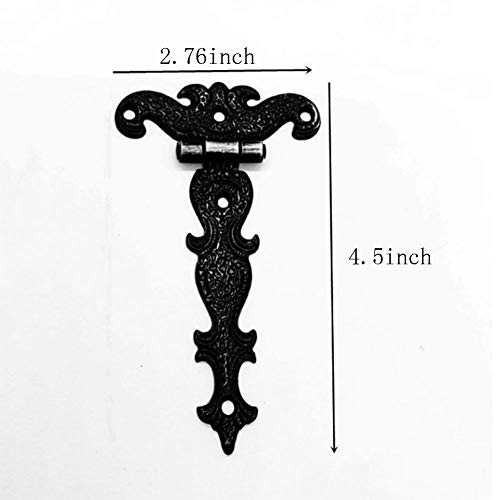 Boohao Retro T Hinges Decorative T-Strap Hinges Tee Hinges Door Hinges Antique Decorative Zinc Alloy Hardware With Mounting Screws 4 Pieces #TOP1