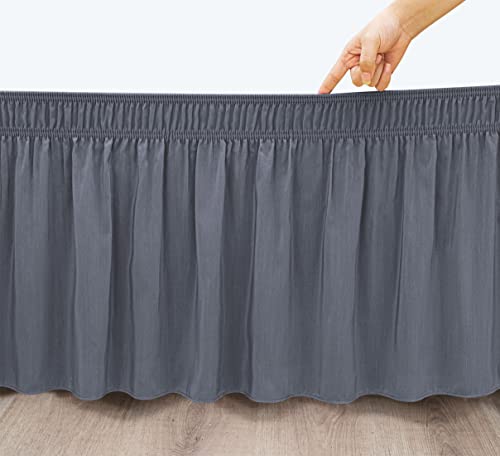 Falda de cama para ocultar el canapé con caída de 43 cm ajustable sin esfuerzo 4