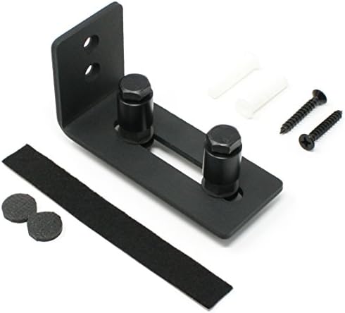 Barn Door Wall Mount Adjustable Channel Bottom Guide Stay Roller Heavy Duty Hardware with Mount Screws, Anchors, Felt Strip, and Pads