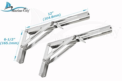 Suporte de mesa de aço inoxidável para barco Marine City – Braço de liberação curta, G: 30 cm, carga