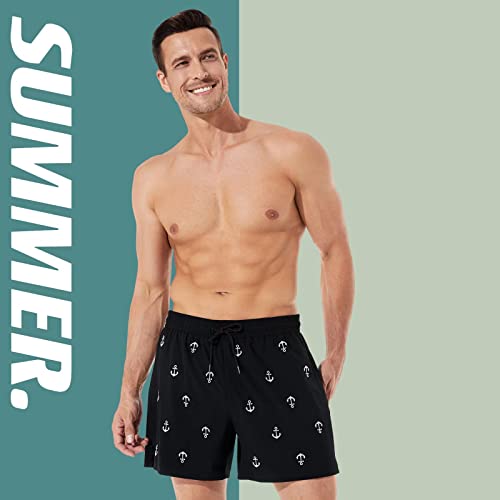 Image of BRISIRA Mens Swim Trunks Swim Shorts Quick Dry 5 inch Inseam Beach Shorts with Compression Liner and Zipper Pocket