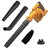 Cordless Leaf Blower for Dewalt 18V Battery, 2-in-1Small Leaf Blower, Air Speed of Up to 300km/h Powerful Electric Garden Blower for Home Lawn Care Blowing Vacuuming (No Battery)