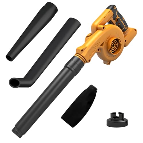 Cordless Leaf Blower for Dewalt 18V Battery, 2-in-1Small Leaf Blower, Air Speed of Up to 300km/h Powerful Electric Garden Blower for Home Lawn Care Blowing Vacuuming (No Battery)