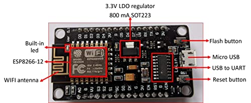 Auto-Robotic ESP8266 Node Mcu CH340 V3 Internet WiFi Development Board Open Source Serial Wireless Module Works Great for Arduino IDE/Micropython