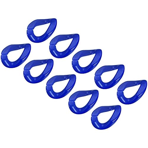 uxcell Acrylic Link Rings, 35mm Quick Linking C-Clips Hooks, Sapphire Blue