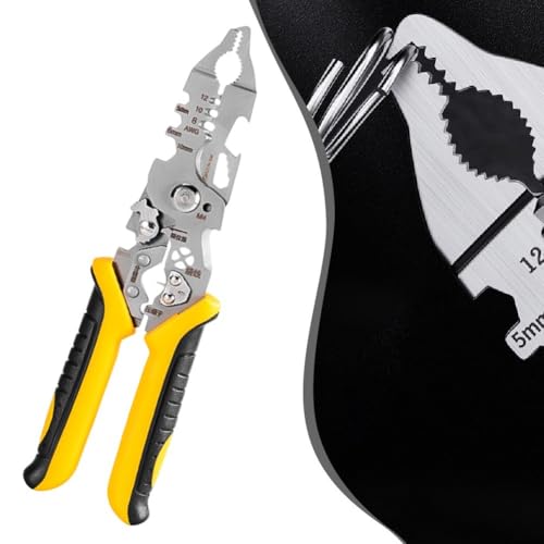 Zilimontt Pinza spellafili per elettricisti, 55,9 cm, con tubo termorestringente, struttura in acciaio legato e impugnatura ergonomica antiscivolo per lavori elettrici professionali (22 in 1)