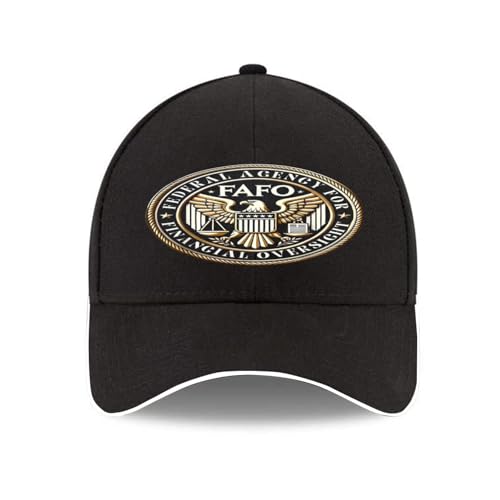 Adult's Fashion Digital Printed Baseball Hat,FAFO Federal Agency of Fiscal Oversight D.O.G.E Baseball Caps Gifts for Dad Beach Cap Black