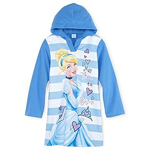Disney Cinderella Girls Hooded Microfleece My Time To Shine Nightgown (4) Blue2