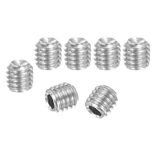 PATIKIL 120pcs Tornillo de Cabeza Plana, M4 x 4mm Tornillo de Cabeza Hexagonal de Punto Plano de Acero Inoxidable 304 para Manijas de Puertas y Reparación de Accesorios de Iluminación