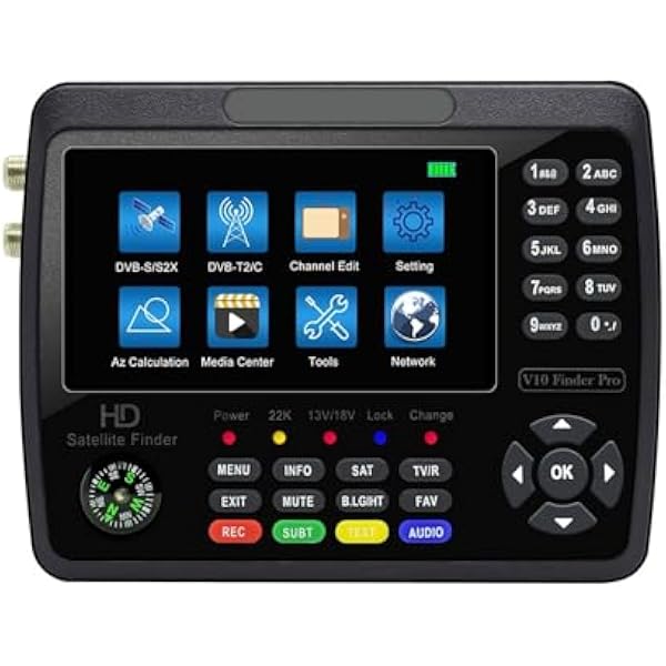 V10 wizjer telewizji satelitarnej z 4,3-calowym wyświetlaczem LCD DVB-S/S2/S2X/T/T2/C Miernik telewizyjny Odbiornik sygnału do anteny satelitarnej Do instalacji antenowej