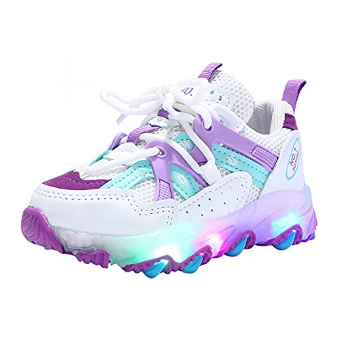 WENDAO Unisex Kinder Schuhe mit Licht LED atmungsaktive Sportschuhe LED-Lichtschuhe leuchtende Laufschuhe weiche Sohle leuchtende Sportschuhe Mesh Sportschuhe Led Blinkende Sneaker LED Kinderschuhe Cover