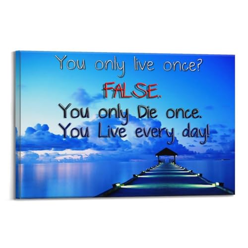 Toile Live Every Day poster inspirant de haute qualité pour décoration de chambre 60x90