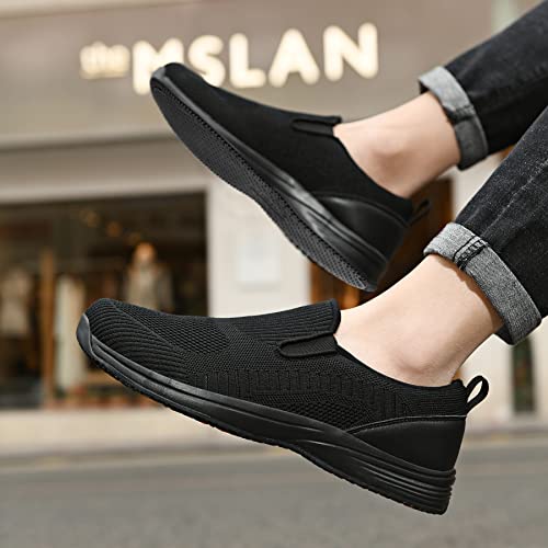 Dxinzhi Men's Breathable Non Slip Food Service Work Shoes-Professional Oil Water Resistant Chef Shoes ，Suitable For Walking And Casual （Bk-8 Black #TOP6