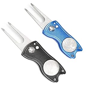 Haihaz,2 Piezas Golf Divot Tool,Tenedor de Campo de Golf,Pit