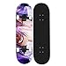 JINFENFG Naruto Anime Skateboard Beginner Shortboard Monopatín Profesional de Cuatro Ruedas para niños y niñas Scooter de 4 Ruedas Double Rocker Sasuke Type A Cartoon Character Skateboard 31 Pulgadas