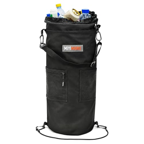 MIYIMORE Portable Boat Trash Can, Leakproof & Odor Resistant 10-13 Gal Reusable Garbage Bag with Clips, Easy Install Marine Trash Bag for Pontoon, Fishing, Kayak, RV & Camping Boat Accessories