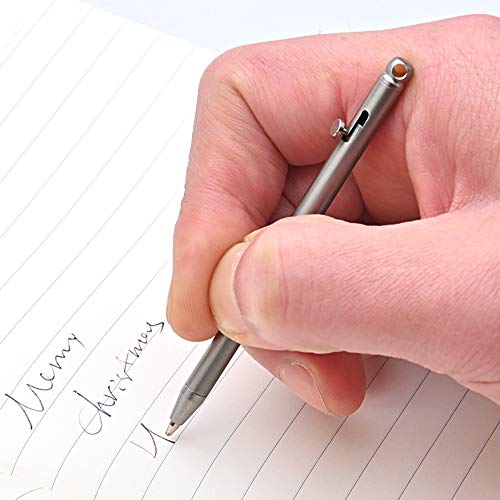 Sukcruny Mini Titanium Pen Small Pocket Ballpoint Pen Signature Pen Cool Keychain Accessories Useful Gadgets (Gray) #TOP4