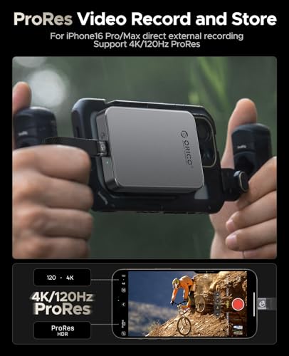 Image of ORICO 512GB Magnetic Portable SSD, 4K 120 fps ProRes HDR Record and Store, Up to 2000MB /s, USB 3.2 Gen 2x2, External Solid State Drive, Compatible with iPhone 16 Pro Max, Tablet, Computer - K20