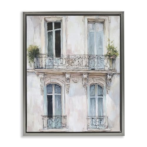 Blue Windows Cityscape Architecture, 25 x 31 Inch Canvas in Floater Frame