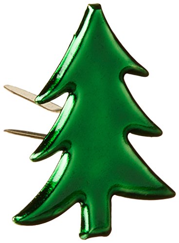Creative Impressions Painted Metal Paper Fasteners 50/Pkg-Trees/Metallic Green