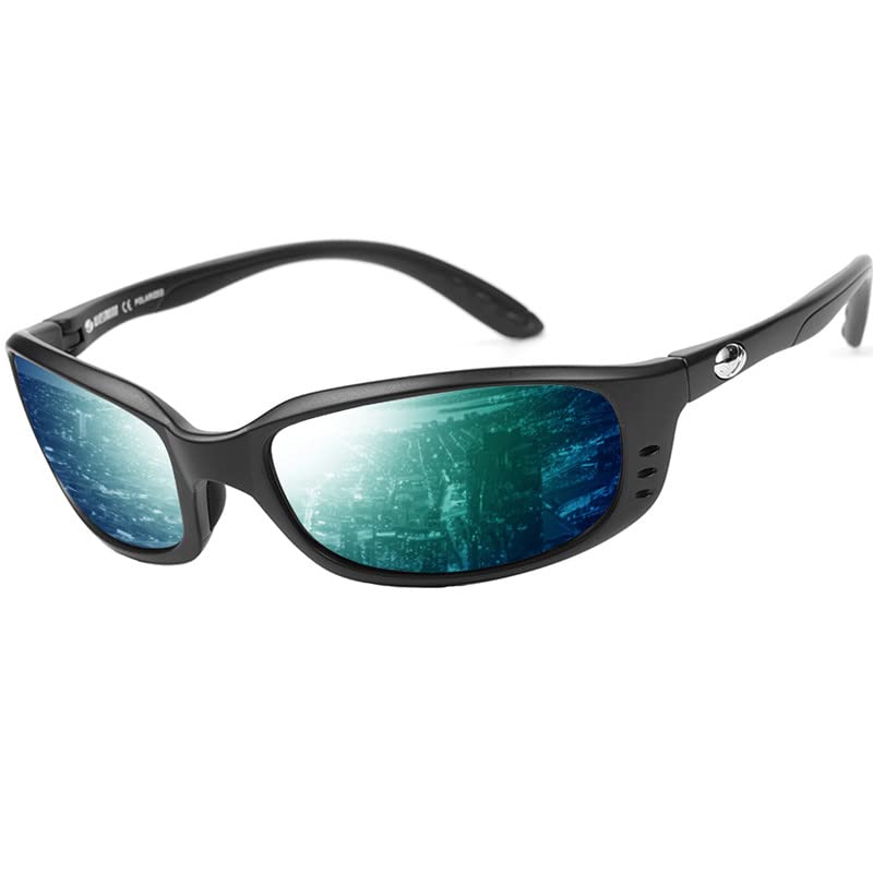 WIESMANN Polarized Sunglasses for Men UV Protection Oval Sports Sunglasses for Driving Fishing Vintage Sunglasses Men 18076