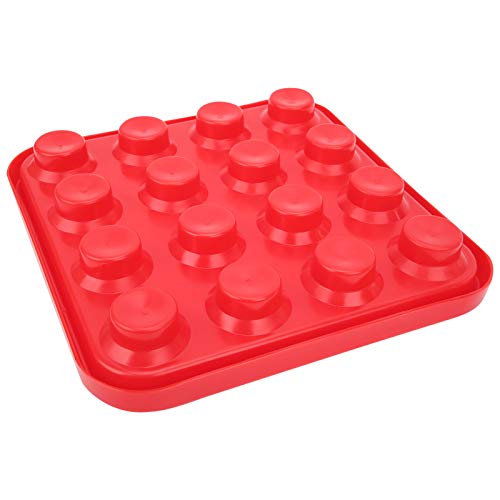 Estink Plateau de Billard, boîte de Support de Rangement 16 Trous, Solide et Anti-Chute, pour Salle de Billard(Red)