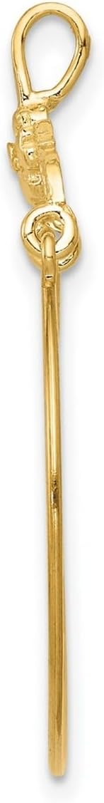 JewelryWeb 25mm 10k Solid Yellow Gold Polished Floral Charm Holder Pendant Necklace for Women - Image 3