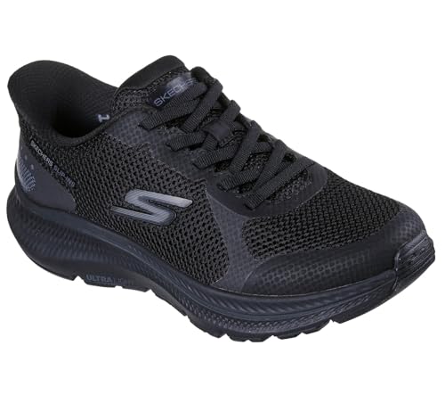 Skechers Women's Go Run Consistent 2.0 Captiva Slip-On Sneakers, Black Textile/Black Trim, 5 UK