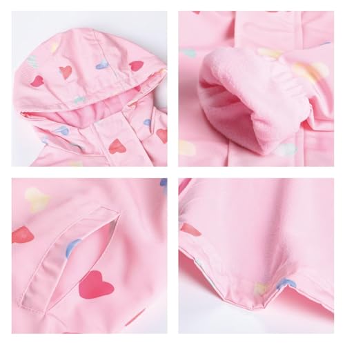 Image of WELAKEN Fleece lined Jackets with Water-Resistance Frabic for Kid's & Toddler II Girl's Rain Jacket & coats