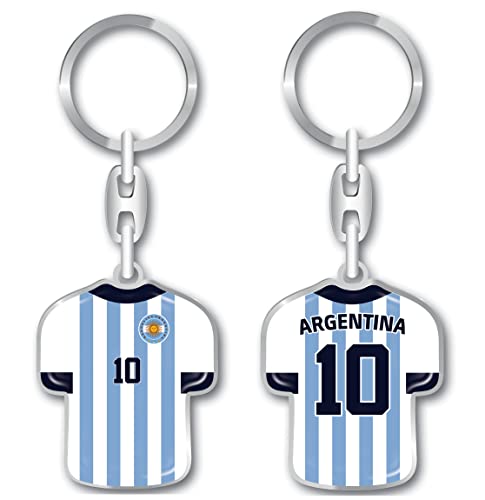 daged Porte-clés Argentine - Motif maillot - Revêtement en résine - Effet 3D + autocollant - Fonctionnalité pratique - TR, bleu, 90 mm