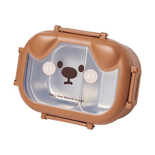 Ktnyl Boite Gouter, Boîte à Déjeuner en Acier Inoxydable, Boite a Gouter Inox, Boîtes à Goûter pour pour l'École, Peut Être Utilisé pour l'École, Le Travail, Les Pique-Niques Et Les Voyages. (brown)