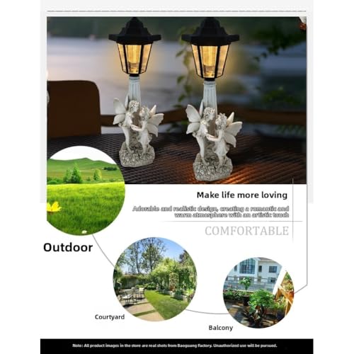 Lámpara de jardín de cupido solar e impermeable para una decoración exterior duradera 3