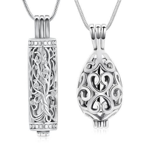 Collier urne funéraire arbre de vie pendentif cendres humaines et animaux