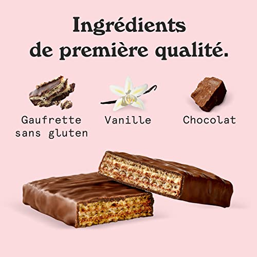 NICKS Barre protéinée Sans Sucres Ajoutés, Gaufrettes proteinées, Biscuits Sans Sucres Ajoutés Lowcarb, Sans Gluten | 25% de protéines | 203 calories | Vanille, 40 g X 24 – Image 4