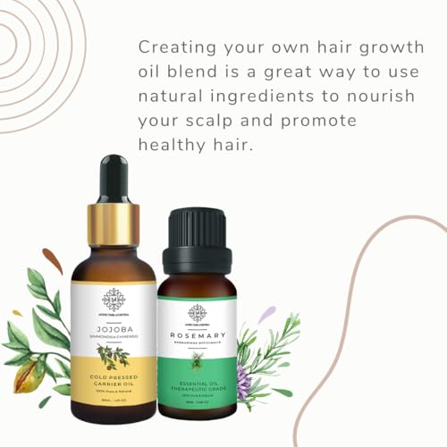 Image of Jojoba and Rosemary oil Combo For Promoting Hair Growth, Deeply Nourish and Hydrate Scalp 100% Pure & Natural (30 Ml+15 Ml) Pack of 2