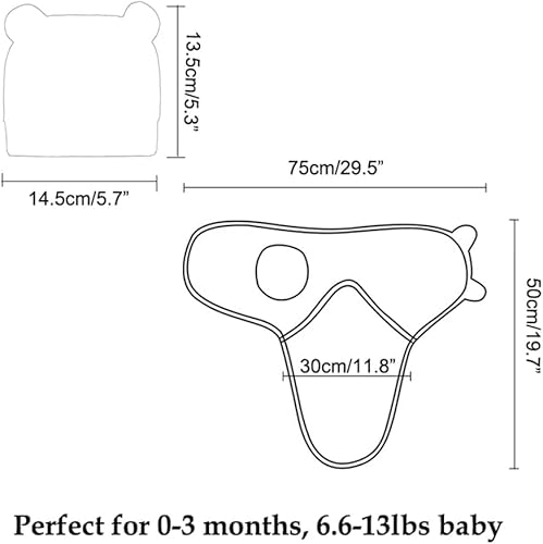 SKY-TOUCH 3-Pack Baby Swaddle Blankets for 0-6 Months, 100% Cotton Adjustable Swaddling Sleep Sack, Super Soft Newborn Essentials for Girls & Boys, 73x50cm