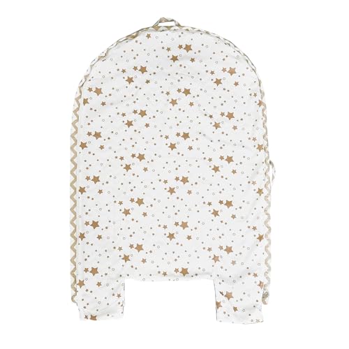 Image of Aila+Aiden Baby Lounger Replacement Cover, Organic Cotton Lounger Cover Reversible Breathable Adjustable (Cover ONLY - White/Tan)