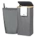 Produktbild Wäschekorb mit Deckel Grau - 100L herausnehmbaren Wäschesack Wäschesammler schmal mit Deckel - Wäschebox Waschekorbsammler Wäschesortierer-pfandflaschen sammelbehälter