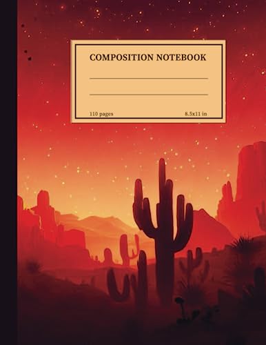 Wild West Scene Notebook: Composition College Ruled Notebook (8.5x11) 110 pages.