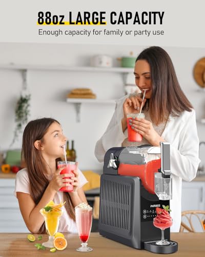 Image of 88oz Slushie Machine, No Ice Needed Frozen Drink Maker for Home, Self-Cleaning, 5 Preset Menus & 5 Temp Settings Slushy Machine for Margarita, Frappes, Milkshakes and More