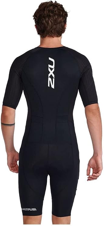 2XU Men's Trisuit Aero Sleeved Front Zip - Performance Triathlon Suit for Muscle Support