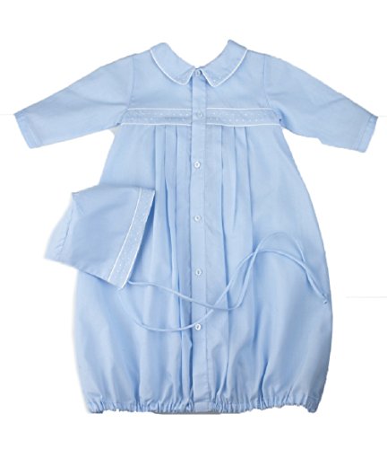 Feltman Brothers Boys Blue Dot Take Me Home Gown & Cap Newborn