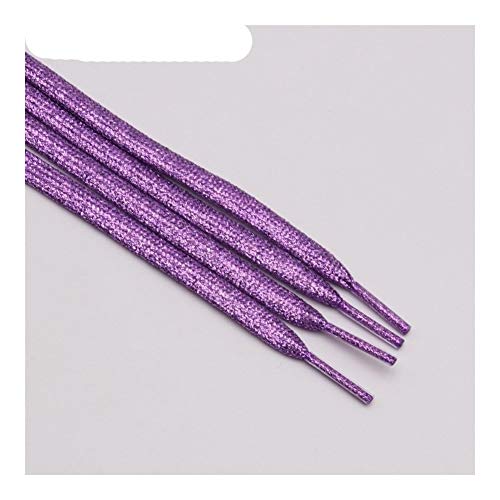 XPW Brillante Brillo metálico Planas Cordones Brillante Chispa Cordones de Las Zapatillas de Deporte de la Lona Botas Zapatos atléticos (Color : 2368 Gray Black, Size : 60cm) Cover