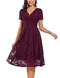 ♥Anlässe: So Elegant kleid, Stylen Sie es je nach Anlass! Kombiniert mit Halskette, Handtasche oder Hoheabsätze, werden Sie der Attraktivste in der Menge sein! Perfekte für den Flitterwochen, Party, Cocktailkleid, Hochzeitskleid, Abendkleid, Ballkleider und Alltag jede Gelegenheit