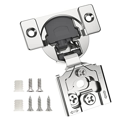 Chibery 50 Pack 3/4 Overlay 3D Soft Close Concealed Hinge for Face Frame Door Smooth Slow Self Closing Hinges Satin Nickel Hidden 105 Open Angle Stainless Steel Hinge for Kitchen Cabinet Door